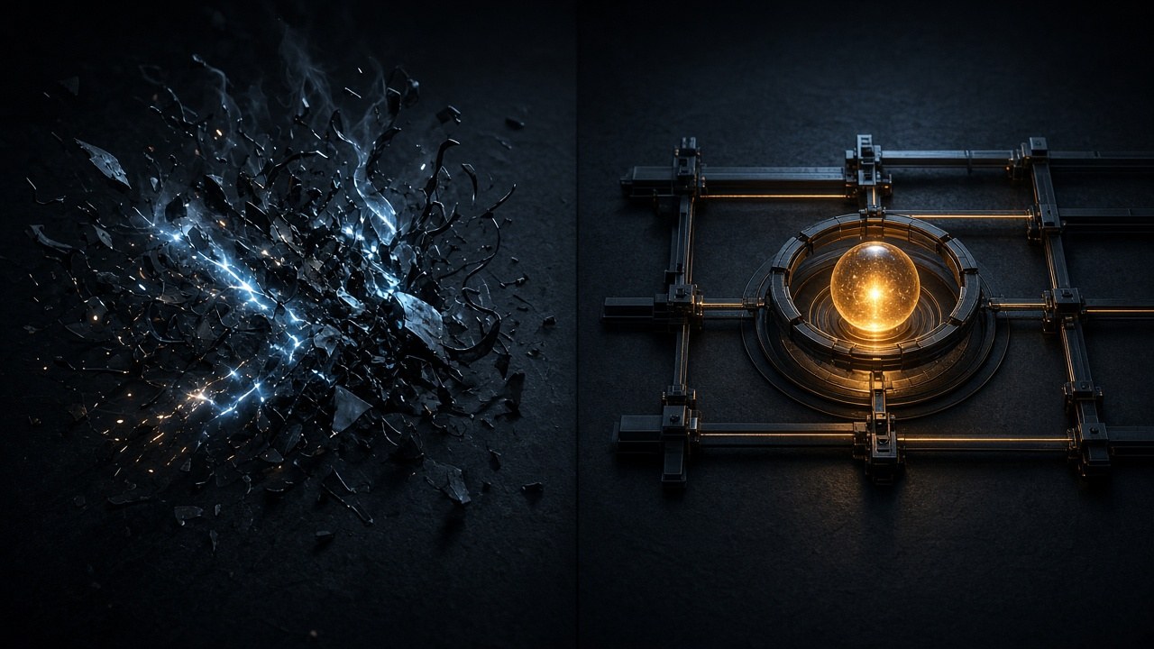 Bare agent chaos versus a harnessed workspace with verification and checkpoints