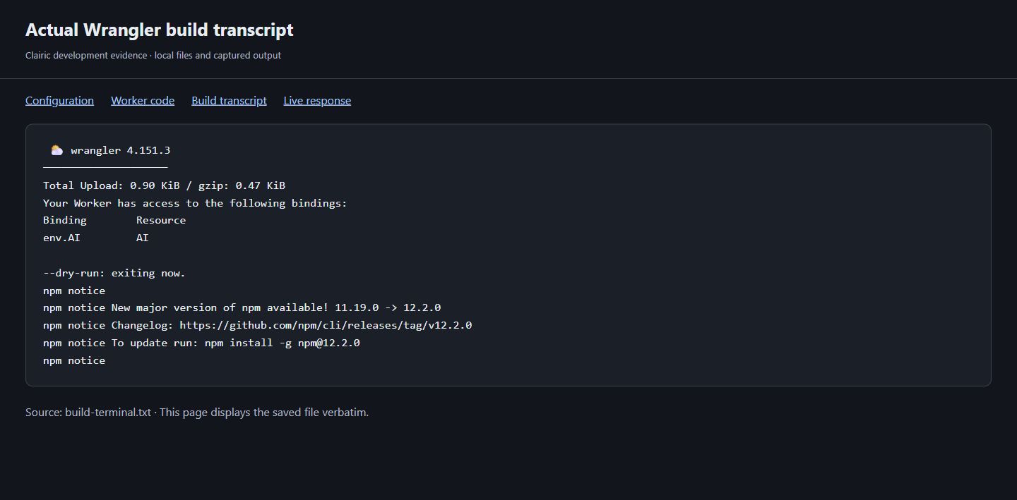 Wrangler 4.151.3 dry-run output showing a 0.90 KiB upload and the env.AI binding